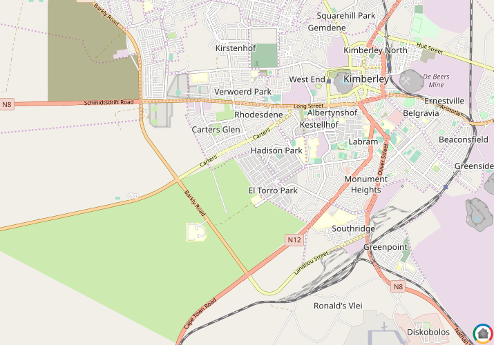 Map location of Hillcrest